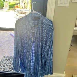 Polo shirt Blue with white and black 3XLT performance dress shirt